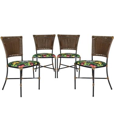 Imagem de 4 Cadeiras Gramado Argila Sala De Jantar Em Fibra Sintética