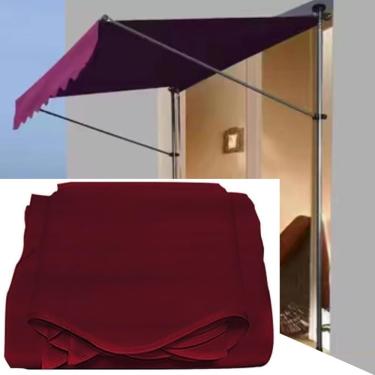 Imagem de Pátio toldo de toldo substituto top top ajustável tampa retrátil tampa solar sombra de poliéster canopy tela uv proteção solar abrigo pano para janela do mercado de portas de janela, verde,