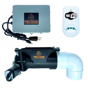 Imagem de Alimentador Comedouro Automático WiFi para Cães - Mecanismo Dosador de Ração para Cachorro com Timer WiFi Plug - Para fixar em uma Bombona Tambor de até 200 Litros