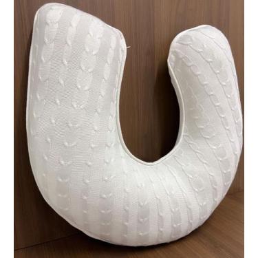 Imagem de Almofada de Amamentação Cheia Em Tricô Trançada Apoio Ergonômico Para 