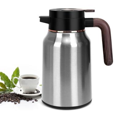Imagem de Garrafa térmica de café de 1,5 l, garrafas de aço inoxidável para líquidos quentes 36 horas, garrafas de café isoladas para manter o café quente, água quente, chá, bebidas quentes (prata)