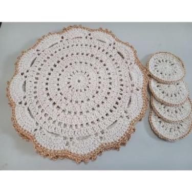 Imagem de Sousplat de crochê 8 peças, Rosa