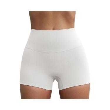 Imagem de Shorts de Compressão Esportivos Femininos - Cor Sólida, Curto e Sexy p