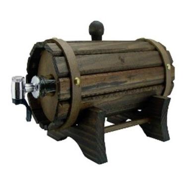 Imagem de Adega Barril em Madeira - Cachaça/Vinho 1L + Copo 55ml - Retrofenna De