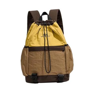 Imagem de Colaxi Mochila de tênis portátil feminina e masculina, alças ajustáveis, estilosa e multifuncional, para academia, viagens ao ar livre, caminhadas esportes, Amarelo