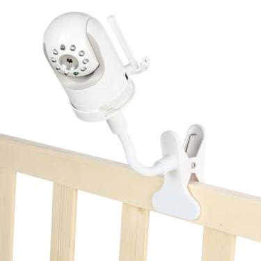 Imagem de Uzviyo Suporte de braçadeira para monitor de bebê, suporte universal para câmera de bebê, suporte para berço, prateleiras, móveis, compatível com sistema ótico infantil DXR 8 e DXR-8 Pro (suporte de