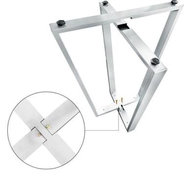 Imagem de Mesa De Jantar Para Cozinha Em aço Estilo Industrial Gizé Tampo Redond