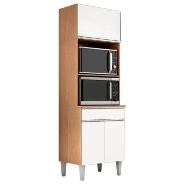 Imagem de Armário Paneleiro Torre Quente 2 Fornos Andréia Amêndoa Branco - Ajl