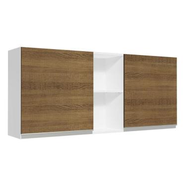 Imagem de Armário Aéreo 150 Cm 2 Portas E 2 Nichos Branco/Rustic