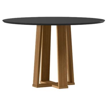 Imagem de Mesa De Jantar 120 Cm Isabela Com Vidro Ype Preto – New Ceval
