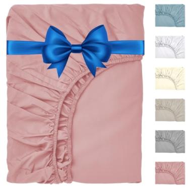 Imagem de Lençol King Size Avulso Com Elástico Cama Percal 600 Fios Toque Aveludado (Rosê)