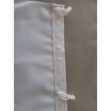 Imagem de Cortina blackout em pvc modelo trilho suíço maxi 2,80m x 3m corta luz 100% (Branco gelo)