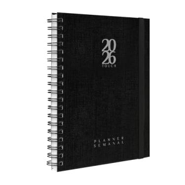 Imagem de Agenda 2026 Planner Semanal Plus Solid Touch Tipo Linho Preto