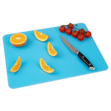 Imagem de Tábua de corte de vidro temperado para balcão de cozinha, tábua de corte de vidro com pés de borracha antiderrapante, pode ser lavada na lava-louças, fácil de limpar, resistente a arranhões, calor e