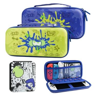 Imagem de GLDRAM Carrying Case Bundle for Nintendo Switch and Switch OLED, Theme for Splatoon 3 Travel Case for Switch, Carrying Accessories Kit with Game Case, Thumb Grip Caps