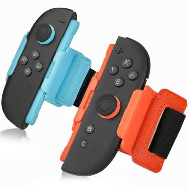 Imagem de JoyHood 2 Pack Wrist Band Straps + 2 Pack Leg Straps - 4 in 1 Switch 2 Sports Accessories Bundle Compatible with Switch 2, Adjustable Elastic Strap Accessories fits Switch 2 Controller