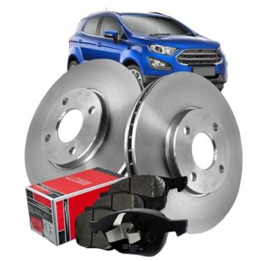Imagem de Par Discos e Pastilhas de Freio Dianteiro Compatível com Eco - sport 2013 a 2021 – Kit Completo Original J2MJ1125BA / MB1A2K021HB