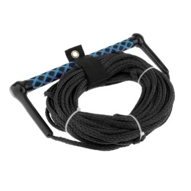 Imagem de Fenteer Corda para esqui aquático, prancha de joelho, linha de surf com alça, arnês de reboque, corda de reboque para wakeboard, 23 m para prancha de joelho, Corda Negra
