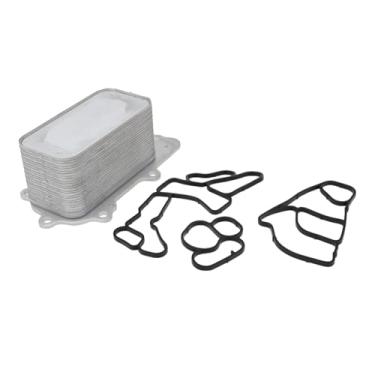 Imagem de A ABSOPRO Resfriador de óleo do motor para Jeep Grand Cherokee 2015-2019 Refrigerador de óleo de transmissão com 3 peças anel de borracha Nº 68211440AA Liga de alumínio 1 conjunto de carro