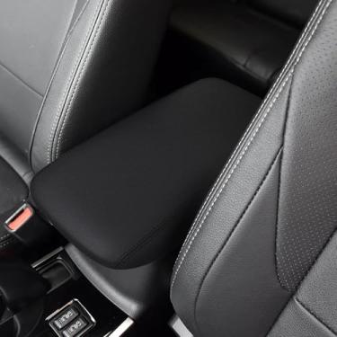 Imagem de faccaibbg Luvas para Mitsubishi Outlander 2018 2017 2016 Capa de console central (preto) Capa de corrimão de couro impermeável e resistente a arranhões para acessórios Mitsubishi Outlander