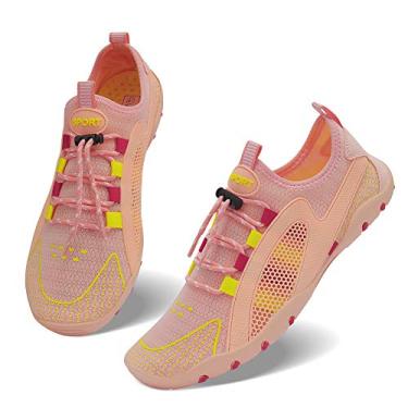 Imagem de Tênis masculino e feminino para esportes aquáticos, sem cadarço, de secagem rápida, para piscina, praia, surfe, caminhada, parque aquático, 1-a-a-coral, 11.5-12 Women/10.5-11 Men
