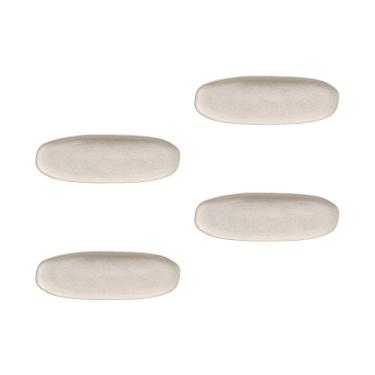 Imagem de Conjunto de Travessas Oval Rasa Grande Porto Brasil Orgânico Latte 36x13cm - 4 Peças	