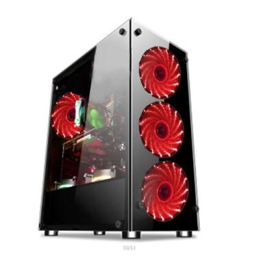 Imagem de Gabinete Gamer Vidro Usb3.0 Xway 01150 4 Coooler Fan LED, Vermelho