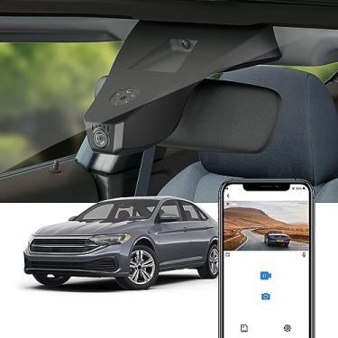 Imagem de Fitcamx Câmera veicular 4K compatível com VW Jetta 2019-2025 1.4T 1.5T S R-line SE SEL Sport (HD2-68437), estilo OEM de fábrica, vídeo UHD 2160P, gravação em loop WiFi, modo de estacionamento, fácil