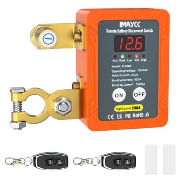 Imagem de Interruptor remoto de desligamento de 12V 240A para carro, interruptor de desconexão de bateria de LED, interruptor de bateria de desligamento para automóvel, veículo, trailer, ATV, caminhão, barco.