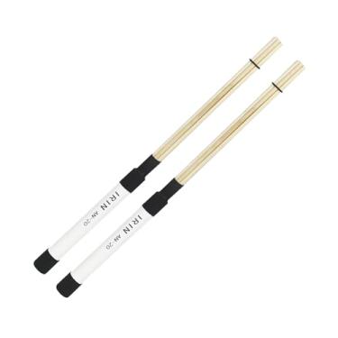 Imagem de simhoa Baquetas para tambor, escovas profissionais silenciosas e duráveis de 16,54 polegadas de comprimento, criam som leve para jazz folk pequeno local, branco