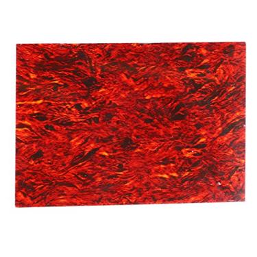 Imagem de Pickguard de guitarra PVC Cellulóide inquebrável Tampa da placa traseira Folha de placa para baixo para baixo guitarra acústico Bass Protetor de proteção Durável Acessório (Armadura vermelha)