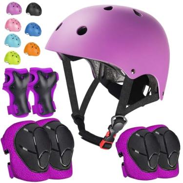 Imagem de Conjunto de capacetes de bicicleta infantil ajustável para crianças de 2 a 15 anos, crianças, meninos, meninas, jovens, multiesportivos, ciclismo, skate, futebol, patins, patins, patins, patins