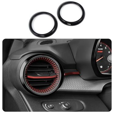 Imagem de KELEIMAI Acessórios de carro aptos para Chevrolet TRAX 2024 2025 painel lateral A/C condicionador saída saída de ar moldura guarnição (preto brilhante) 2 peças ABS