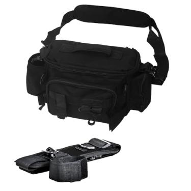 Imagem de JEVCSD Pochete de pesca com cinto ajustável/alça de ombro, bolsa de armazenamento impermeável, pochete de pesca para homens, bolsa de ombro, bolsa organizadora de iscas, mochila de viagem para corrida