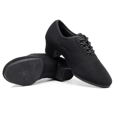 Imagem de Sapatos de dança de salão masculinos Oxfords de dança latina Jazz Rhythm Teaching Shoes, Tecido de salto de 3 cm (sola de borracha), 39