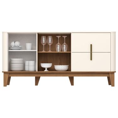 Imagem de Buffet Henn Rael 2 Portas 4 Gavetas S359 - Offwhite/Nature