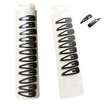 Imagem de 50 Presilhas De Cabelo Tic Tac Pequeno 3cm preta Infantil - Genérica