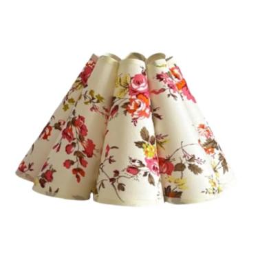 Imagem de Fenteer Abajur em forma de pétala, capa de tecido para lâmpada pendente de substituição, abajur para quarto, teto, mesa, banheiro, luminárias de chão, com Flor