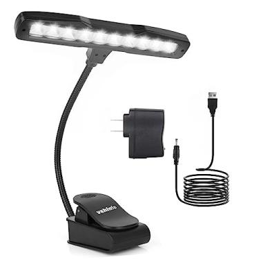 Imagem de Vshinic Luz de suporte de música, luzes de piano de encaixe, 10 luzes de orquestra de LED, totalmente ajustável, sem cintilação para piano, leitura de livros, mesa de mixagem, DJ, artesanato
