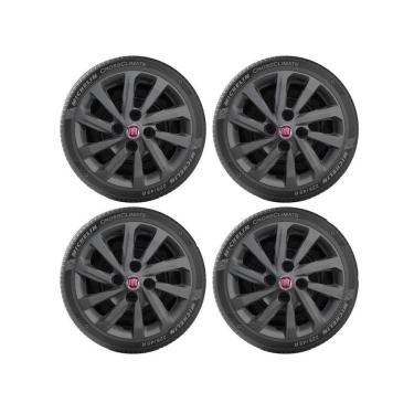 Imagem de 4X Calota Fiat Nova Strada 2021 Aro 14 Grafite 167Ca
