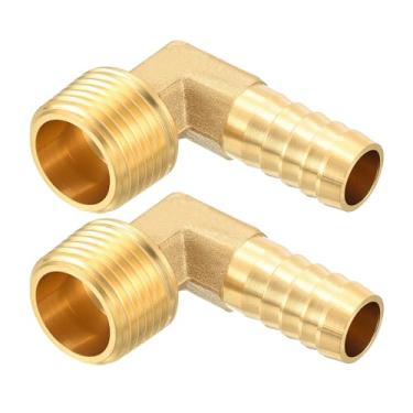 Imagem de Kozelo Pacote com 2 acessórios de mangueira de latão Farpa de mangueira de 1/5.1 cm para conexões macho NPT de 1/5.1 cm para máquinas domésticas, banheiras de massagem e sistemas de irrigação