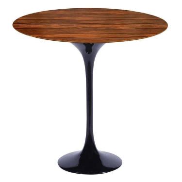 Imagem de Mesa Saarinen Lateral Oval Pau Ferro 57x38cm - Base Preta