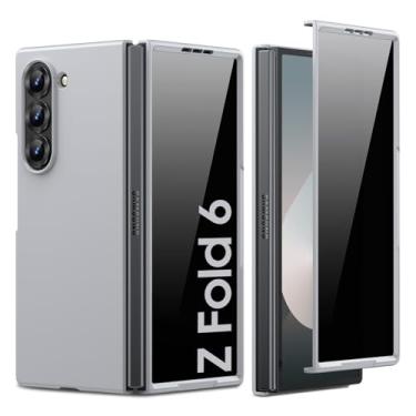 Imagem de Spugan Capa para Samsung Galaxy Z Fold 6 com proteção de tela de privacidade, capa protetora de policarbonato rígido fosco fino à prova de choque capa de carregamento sem fio para Galaxy Z Fold 6