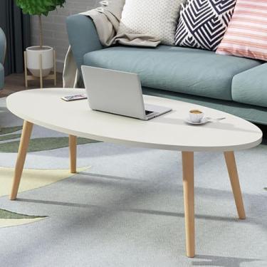 Imagem de Mesa De Extremidade, Mesa De Sofá Mesa De Centro Oval Mesa De Centro Moderna Simples Mesa De Centro Moderna Industrial, White