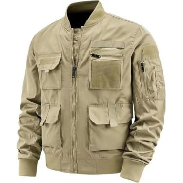 Imagem de Camiseta De Golfe Masculina, Masculina Mantenha Quente Camisa De Lã Com Zíper Gola Alta Patchwork Manga Longa Esportiva, Brown, 6XL