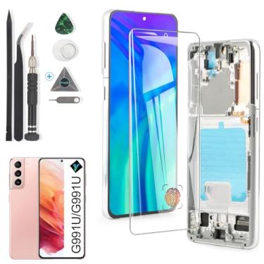 Imagem de YWLRONG Tela de substituição para Samsung Galaxy S21 5G OLED tela LCD sensível ao toque digitalizador para Samsung S21 5G G991 SM-G991U SM-G991B com ferramentas (suporte a impressão digital)