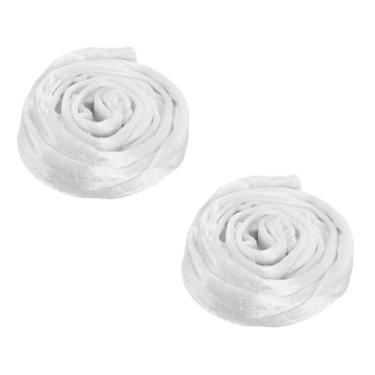 Imagem de PATIKIL Capa de corrente de lustre de 1 m, 2 peças de tecido de veludo, capa decorativa de cordão para fios de lustre, cabo giratório, estilo gancho e laço, branco