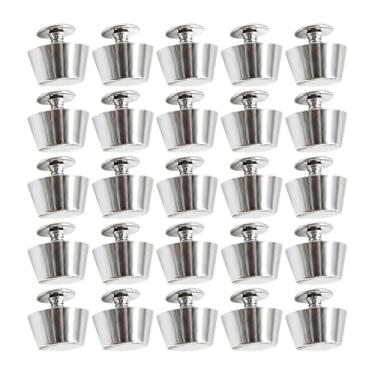 Imagem de MotiveTech 25x 12mm Parafusos Rebites Redondos Tacha Plana Cabeça de Prego Fácil de Instalar Liga Cabeça de Prego Rebites para Projetos DIY Cinto Chapéus Bolsa, Prata