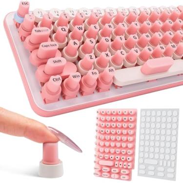 Imagem de 70 peças de adesivos de teclado elevados para unhas longas, bolhas universais de teclado de arte de unhas, teclados autoadesivos para unhas longas, teclas de digitação de silicone confortáveis para