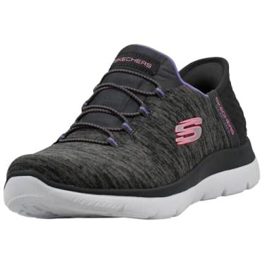 Imagem de Skechers Tênis feminino Hands Free Slip-ins Summits Dazzling Haze, Carvão/Roxo, 36